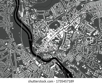 mapa vector de la ciudad de Exeter, Devon, Suroeste de Inglaterra, Inglaterra, Reino Unido