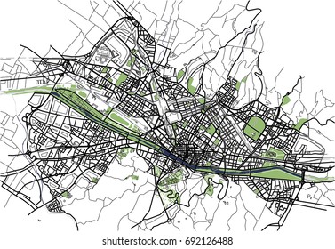 vector map of the city of Florence, Italy