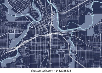 vector map of the city of Fort Worth, Texas, USA