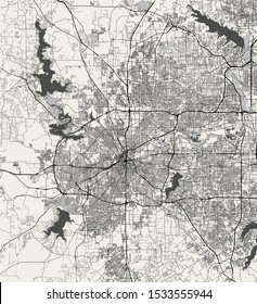 vector map of the city of Fort Worth, Texas, USA