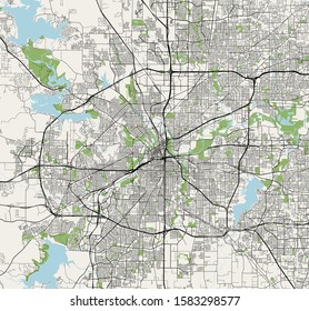 vector map of the city of Fort Worth, Texas, USA