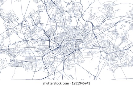 vector map of the city of Frankfurt am Main, Hesse, Germany