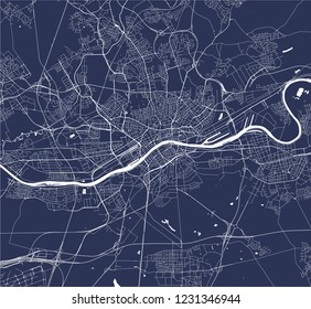 vector map of the city of Frankfurt am Main, Hesse, Germany