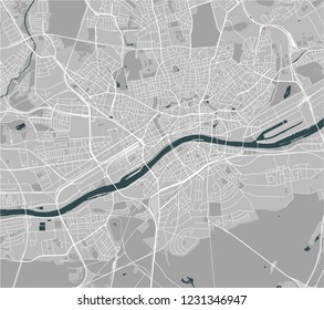 vector map of the city of Frankfurt am Main, Hesse, Germany