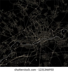 vector map of the city of Frankfurt am Main, Hesse, Germany