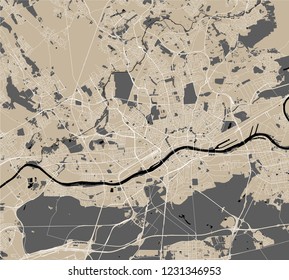 vector map of the city of Frankfurt am Main, Hesse, Germany