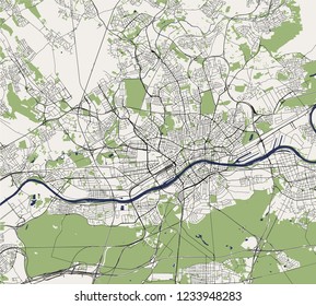 vector map of the city of Frankfurt am Main, Hesse, Germany