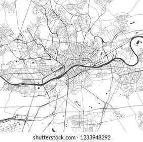 Vektorplan der Stadt Frankfurt am Main, Hessen, Deutschland