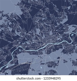 vector map of the city of Frankfurt am Main, Hesse, Germany