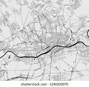 Vektorplan der Stadt Frankfurt am Main, Hessen, Deutschland