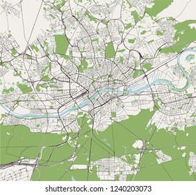 vector map of the city of Frankfurt am Main, Hesse, Germany