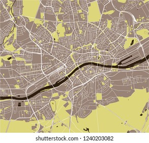 vector map of the city of Frankfurt am Main, Hesse, Germany