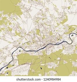 Vektorplan der Stadt Frankfurt am Main, Hessen, Deutschland