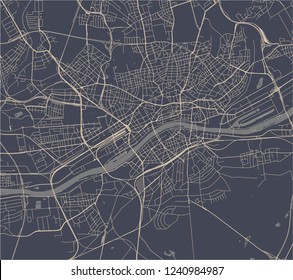 Vektorplan der Stadt Frankfurt am Main, Hessen, Deutschland