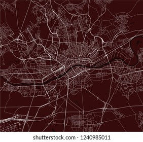 vector map of the city of Frankfurt am Main, Hesse, Germany