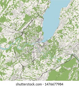 vector map of the city of Geneva, Switzerland