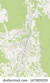 vector map of the city of Girona, Spain, Catalonia