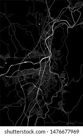 vector map of the city of Girona, Spain, Catalonia