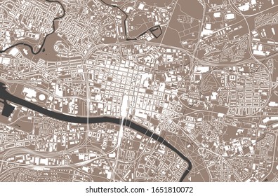 vector map of the city of Glasgow, Scotland, UK svg