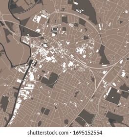 Stadtplan der Vektorillustration von Gloucester, Gloucestershire, Südwestengland, England, Vereinigtes Königreich