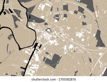 vector map of the city of Gloucester, Gloucestershire, South West England, England, UK