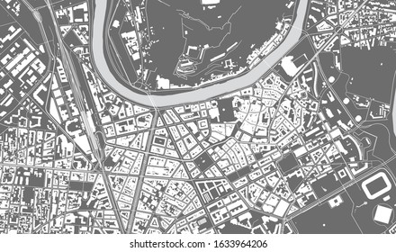 vector map of the city of Grenoble, Isere, Auvergne-Rhone-Alpes, France