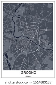 vector map of the city of Grodno, Belarus