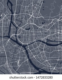 vector map of the city of Guangzhou, Canton, Kwangchow, People's Republic of China