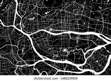 vector map of the city of Guangzhou, Canton, Kwangchow, People's Republic of China