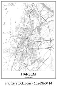 vector map of the city of Haarlem, Netherlands