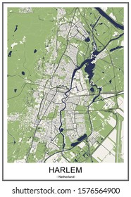 vector map of the city of Haarlem, Netherlands