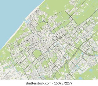 mapa vectorial de la ciudad de La Haya, Den Haag, Países Bajos