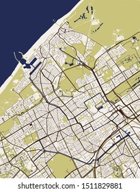 vector map of the city of the Hague, Den Haag, Netherlands