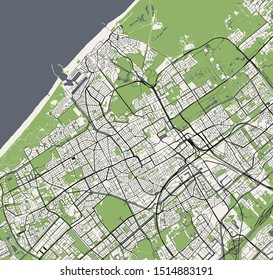 vector map of the city of the Hague, Den Haag, Netherlands