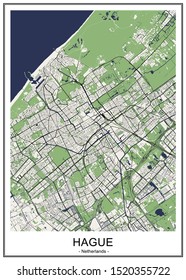 vector map of the city of the Hague, Den Haag, Netherlands