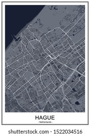 vector map of the city of the Hague, Den Haag, Netherlands