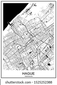 Vector Map Of The City Of The Hague, Den Haag, Netherlands