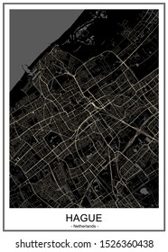 vector map of the city of the Hague, Den Haag, Netherlands