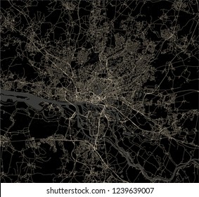 vector map of the city of Hamburg, Free and Hanseatic City of Hamburg, Germany