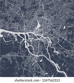 vector map of the city of Hamburg, Free and Hanseatic City of Hamburg, Germany