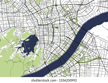 vector map of the city of Hangzhou, China