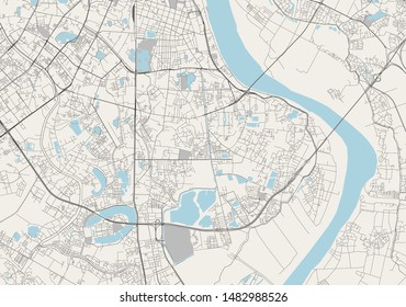 vector map of the city of Hanoi, Vietnam