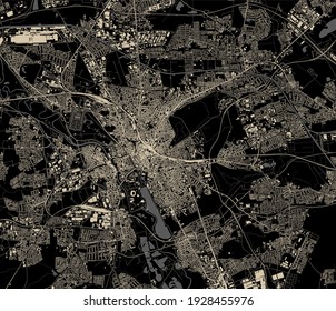 vector map of the city of Hanover, Germany