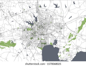 vector map of the city of Hefei, China