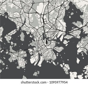 vector map of the city of Helsinki, Finland