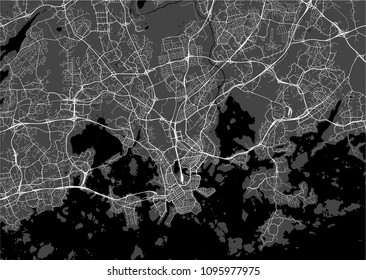vector map of the city of Helsinki, Finland