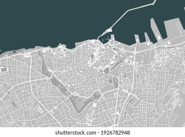 vector map of the city of Heraklion, Crete, Greece