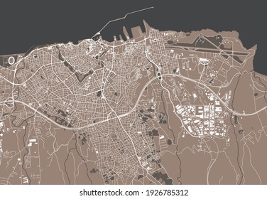 vector map of the city of Heraklion, Crete, Greece