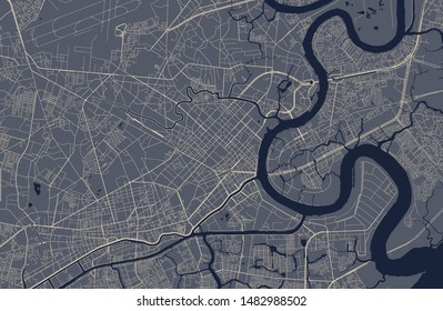 vector map of the city of Ho Chi Minh City, Vietnam