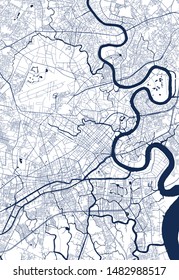 vector map of the city of Ho Chi Minh City, Vietnam